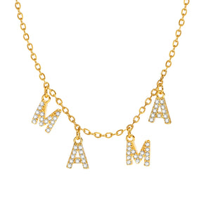 Dainty Bling MAMA Necklaces for Women, Gold Collar Jewelry