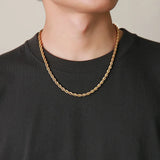 Dainty Rope Chain Necklace, Stainless Steel Link, 2/3/4/5mm