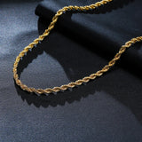 Dainty Rope Chain Necklace, Stainless Steel Link, 2/3/4/5mm