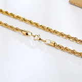 Dainty Rope Chain Necklace, Stainless Steel Link, 2/3/4/5mm
