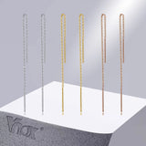 Japan Long Tassel Chain Earrings, Stainless Steel Ear Line Threader Da