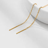 Japan Long Tassel Chain Earrings, Stainless Steel Ear Line Threader Da