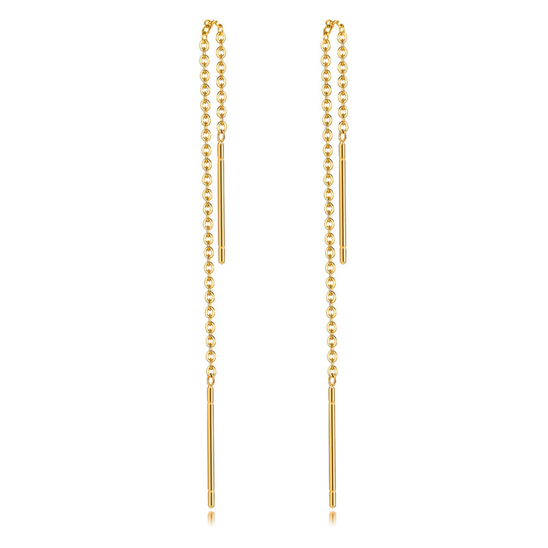 Japan Long Tassel Chain Earrings, Stainless Steel Ear Line Threader Da