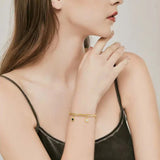 Women's Double Chains Bracelets with Stars Charm, Stainless Steel Links Gift