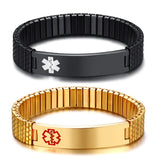 Engraved Medical Alert ID Bracelet Stainless Steel Personalize Jewelry