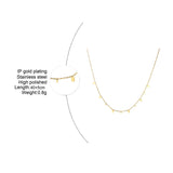 Square Charms Chokers Stainless Steel Chain Necklace Geometric Minimalist