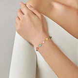 Evil Eyes Charm Bracelet, Stainless Steel Chain, Almut Neck Collar