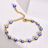 Evil Eyes Charm Bracelet, Stainless Steel Chain, Almut Neck Collar