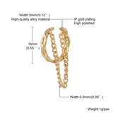 Chain Clip Earring for Women, Vintage Street Ear Accessory
