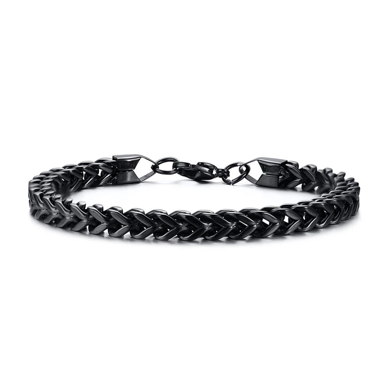 Men's Foxtail Chain Bracelet, Vintage Franco Wristband