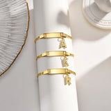 Baby Name Bracelet Stainless Steel CZ Initial A-Z