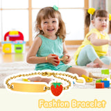 Strawberry Bracelets for Girls Women, Stainless Steel Birthday Gift