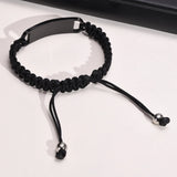 Mens Stainless Steel and Nylon Chain Bracelet, 15mm Bangle, Gift