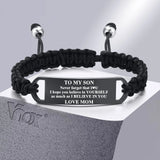 Mens Stainless Steel and Nylon Chain Bracelet, 15mm Bangle, Gift