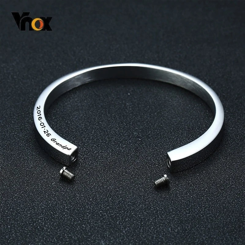 Cremation Urn Bracelet Stainless Steel Cuff