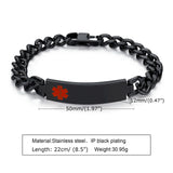 Medical Alert ID Bracelet, Stainless Steel Emergency Jewelry