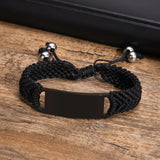 Men's ID Bracelet, Handmade Braided Rope Chain Wristband