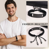 Men's ID Bracelet, Handmade Braided Rope Chain Wristband