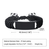 Men's ID Bracelet, Handmade Braided Rope Chain Wristband