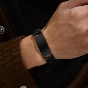 Men's ID Bracelet, Handmade Braided Rope Chain Wristband