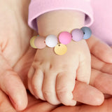 Coin Charm Bracelets for Kids, Pink Beads Bracelets