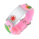 Kids Medical Alert Bracelet Cute Silicone Wristband