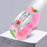 Kids Medical Alert Bracelet Cute Silicone Wristband