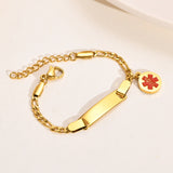 Kids Medical Alert ID Bracelet, Stainless Steel Children Jewelry