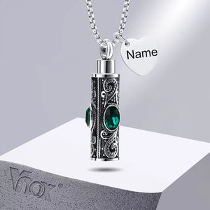 Custom Name Urn Necklaces, Memorial Cremation Pendant, Heart Collar