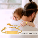 Engraved Newborn Bracelet, Stainless Steel Bangle with Cross Charm
