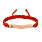 Stainless Steel ID Couple Bracelet, Adjustable Braided Rope Chain BFF Gift