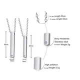 Engraving Couple Necklace Stainless Steel ID Tag Bar Pendant