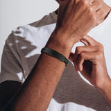 Engraved Leather Cuff Bracelet for Men, Gift for Him