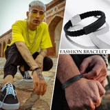Engraved Leather Cuff Bracelet for Men, Gift for Him