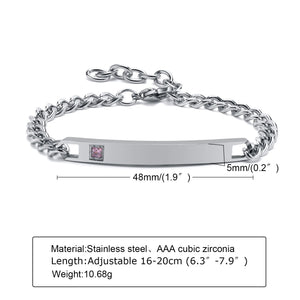 Engraving Couple Bracelets, Customize Stainless Steel ID Bangle