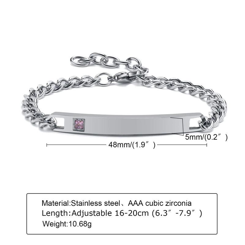 Engraving Couple Bracelets, Customize Stainless Steel ID Bangle
