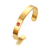 Engraving Cuff Bangle Medical Alert ID Bracelet