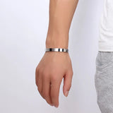 Engraving Cuff Bangle Stainless Steel Bracelet His Queen Personalized Gift