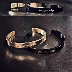 Engraved Stainless Steel Couple Cuff Bracelets