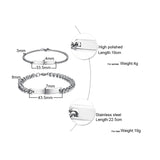 Engraved Couple Promise Bracelet Stainless Steel ID Bracelets for Women Men