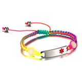 Engraving Girl Children Medical Bracelets Stainless Steel ID Jewelry