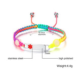 Engraving Girl Children Medical Bracelets Stainless Steel ID Jewelry