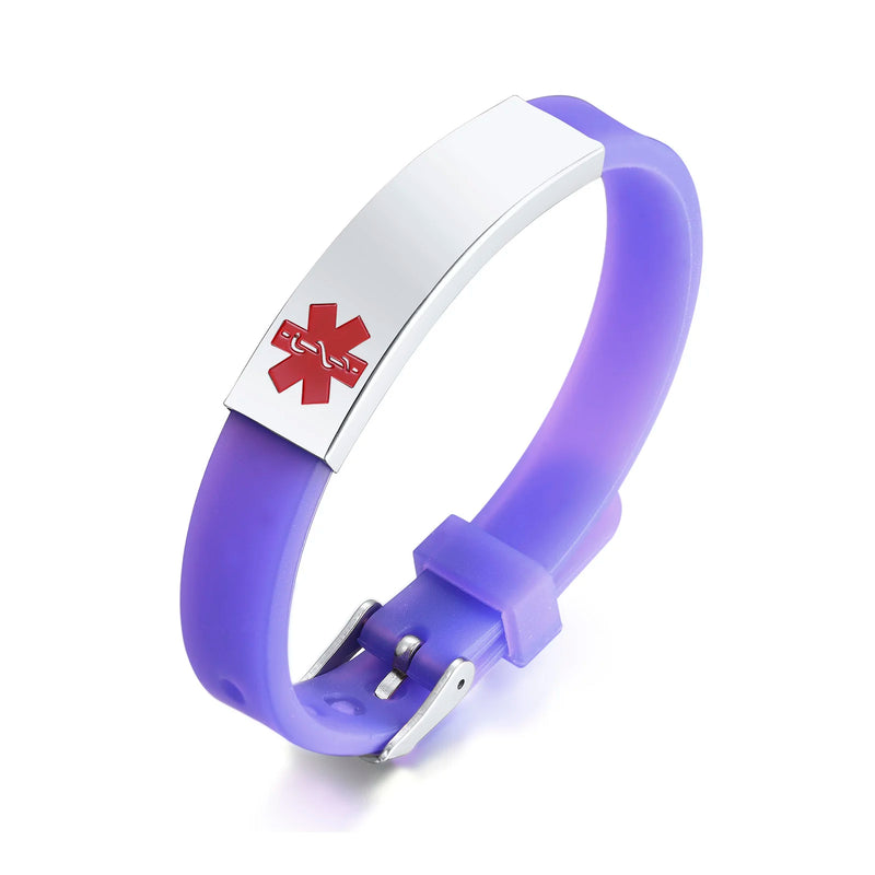 Engravable Medical Bracelets for Women, Silicone Bangle