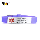 Engravable Medical Bracelets for Women, Silicone Bangle