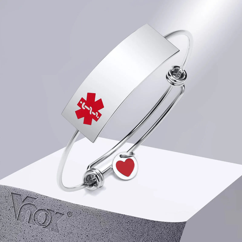 Engraved Medical Bracelet Stainless Steel Cuff, Custom Disease Phone Number
