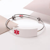 Engraved Medical Bracelet Stainless Steel Cuff, Custom Disease Phone Number
