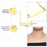 Personalized Bar Necklace for Women Stainless Steel ID Choker