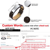 Customize Men's Bracelet 16mm Leather Band & Stainless Steel ID Bar