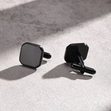 Personalized Black Stainless Steel Cufflinks for Men