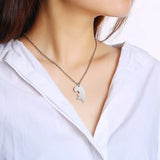 Personalized Engrave Name BFF Necklaces Stainless Steel Couple Pendants Set